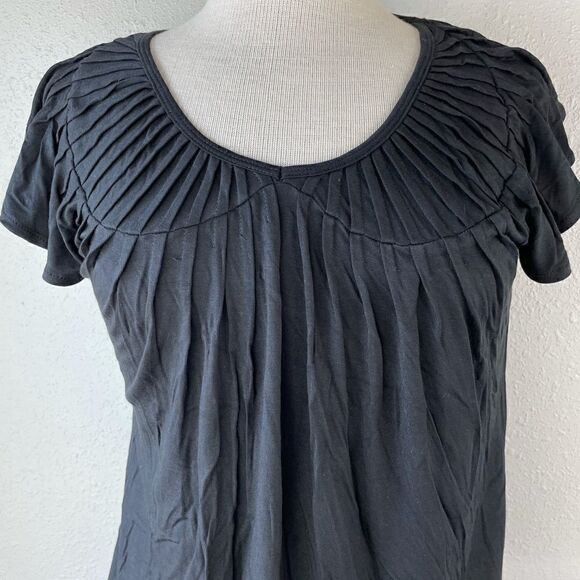 NWT August Silk Black Short Sleeve Top Size M - Picture 2 of 7